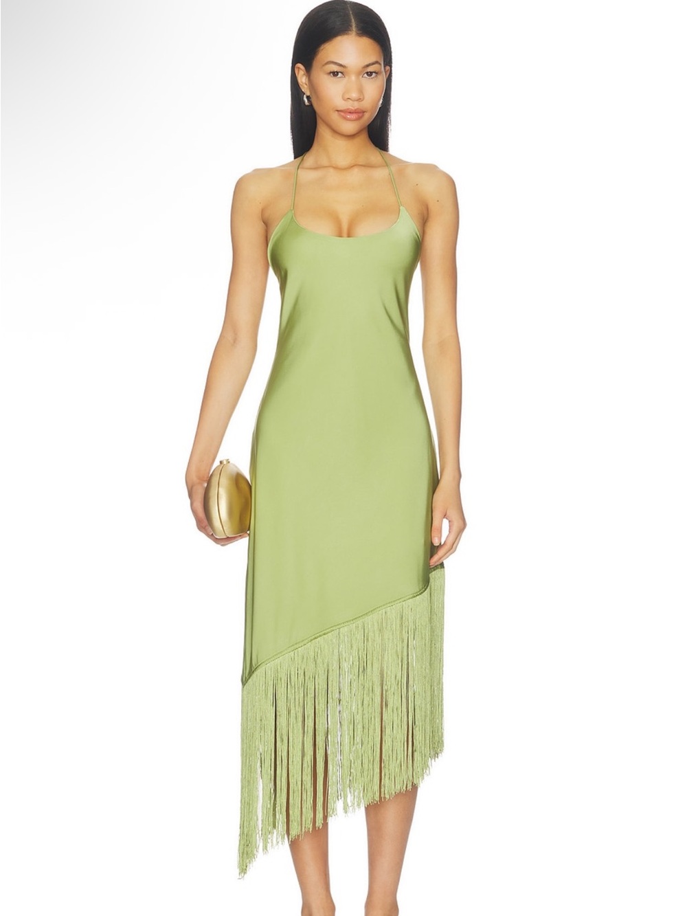 Revolve More to Come Natalia Fringe Dress in Pear Green / SZ XS